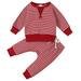 Meuva Kids Baby Boys Girls Striped Patchwork Long Sleeve Blouse Tops Cotton Elastic Waist Swear Suit Boy Easter Outfit Jacket Pant Set Baby Boy 3 Piece Baby Boy Baby Boy Christmas Outfit