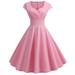 AOOCHASLIY Fall Dress Fashion Women V-Neck Summer Solid Casual Short Sleeve Mini Dress