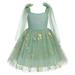 IBTOM CASTLE Princess Floal Lace Tulle Backless Wedding Flower Girl Dress Junior Bridesmaid Pageant Communion Dance Maxi Gown 12-18 Months Green