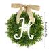 Ruimatai Home Decor Living Room Christmas Decorations Indoor Green Simulation Leaf Wreath 26 Letters Leaf Bow Hanging Decoration Home Front Door Decoration