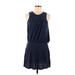 Soft Joie Casual Dress - DropWaist High Neck Sleeveless: Blue Print Dresses - Women's Size Medium