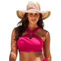 Plus Size Women's High Neck Halter Bikini Top by Swimsuits For All in Viva Magenta (Size 14)