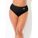 Plus Size Women's High Waist Chain Accent Swim Brief by Swimsuits For All in Black (Size 14)