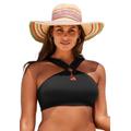 Plus Size Women's High Neck Halter Bikini Top by Swimsuits For All in Black (Size 14)