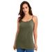 Plus Size Women's Cami Top with Adjustable Straps by Jessica London in Dark Olive Green (Size 12)