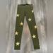 Pink Victoria's Secret Other | Army Green With Gold Star Leggings, From Pink | Color: Gold/Green/Pink | Size: Small