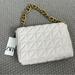 Zara Bags | Cream Faux Leather Shoulder Bag Envelope Purse Zara Light Tan Bronze Gold Chain | Color: Cream | Size: Os
