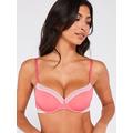 Tommy Hilfiger Underwired Lace Trim Bra - Pink, Pink, Size 70D, Women