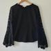 Anthropologie Tops | Anthropologie Eri And Ali Womens Top Small Black Lace Flared Sleeves Pullover | Color: Black | Size: S