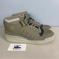Adidas Shoes | Adidas Forum Mid Clay/Dark Gray/Sesame Unisex Shoes Sneakers Men Sz 9.5 Used | Color: Gray/Green | Size: 9.5