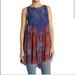 Free People Dresses | Free People Red Hot Mini Dress Tank Top Small New | Color: Blue/Red | Size: S