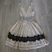 Free People Dresses | Free People Sheer Metallic Mini Dress With Slip | Color: Black/Cream | Size: S