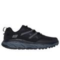 Skechers Men's Relaxed Fit: D'Lux Journey Sneaker | Size 8.5 | Black/Charcoal | Leather/Synthetic/Textile