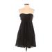 Express Cocktail Dress - A-Line Strapless Sleeveless: Black Solid Dresses - Women's Size 6