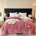 DEZYPZAM Quilt, Sherpa Fleece Quilt, Reversible Coverless Duvet Microfiber Soft Warm Bed Quilt, Fleece Duvet Cover Quilt, Quilt (Pink,150x200cm (2 kg))