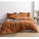 KINNS 100% Cotton Single Duvet Cover Sets with Pillow Case - Irresistibly Cosy - Adult/Toddler Duvet Cover Sets Cotton - Comforting Combed Jersey Duvet Cover - Single Duvet Cover Set Cotton CARAMEL