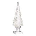 Raz Geometric Lighted Tree with Silver Swirling Glitter and Silver Base - 14 Inch Battery Operated