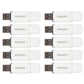 Philips 10 Pack USB Stick 32GB Memory USB 2.0 Flash Drive Snow Edition for PC, Laptop, Computer 10 x 32GB Data Storage Reads up to 23MB/s