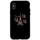 Hülle für iPhone X/XS Eiffelturm, Paris und Herzen, Rose Pink, Schwarz Handyhülle