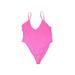 Good American One Piece Swimsuit: Pink Print Swimwear - Women's Size 5