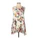 LOVE By Chesley Casual Dress - DropWaist: Ivory Floral Dresses - Women's Size Large