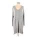 American Eagle Outfitters Casual Dress - Sweater Dress Scoop Neck Long sleeves: Gray Dresses - Women's Size X-Small