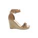 Dolce Vita Wedges: Tan Print Shoes - Women's Size 7 - Open Toe
