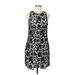 Banana Republic Casual Dress - Mini Crew Neck Sleeveless: Black Floral Dresses - Women's Size 8