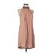 NBD Cocktail Dress - Shift High Neck Sleeveless: Tan Print Dresses - Women's Size Small