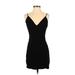 Wild Fable Casual Dress - Party V-Neck Sleeveless: Black Solid Dresses - Women's Size Small