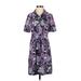 Banana Republic Factory Store Casual Dress - Shirtdress: Purple Print Dresses - Women's Size 0 Petite