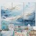 Design Art Antartica Abstract Tundra Bold II - Modern Canvas Wall Art Set Metal in Blue/Gray/White | 32 H x 48 W x 1 D in | Wayfair PT64975-3PXL