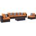 Convene 7 Piece Outdoor Patio Sectional Set by Modway in Orange | Wayfair EEI-2357-EXP-ORA-SET