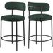 Meridian Furniture USA 26.5" Counter Stool Upholstered/Metal in Green | 38 H x 19.5 W x 19.5 D in | Wayfair 877Green-C