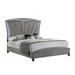 Saflon Lacy LED Velvet Panel Bed Upholstered/Velvet in Gray | 59.5 H x 71 W x 82 D in | Wayfair KP8170-Q-1
