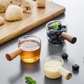 Verre à mesurer avec poignée en bois tasse à expresso assiette de vinaigre mini poêle à lait