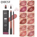 QIBEST-Ensemble de stylos rouges à lèvres Velvet stylo vepliner crayon de contour maquillage