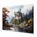 Millwood Pines Castles Enchanted Stronghold I - Architecture Metal Wall Art Prints Metal in Blue/Gray/Orange | 16 H x 32 W x 1 D in | Wayfair