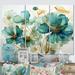 Winston Porter Teal Green Organic Growth - Abstract Botanicals Canvas Prints Set Canvas in White | 28 H x 36 W x 1 D in | Wayfair