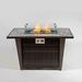 Arlmont & Co. Rossalind 24.8" H x 42" W Wicker Propane/Liquefied Petroleum Gas Outdoor Fire Pit Table in Brown | 24.8 H x 42 W x 25.6 D in | Wayfair