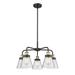 Longshore Tides Cone 5 - Light Glass Dimmable Cone Chandelier Glass in Black/Yellow | 14.75 H x 24.25 W x 24.25 D in | Wayfair
