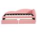 Red Barrel Studio® Allisandra Twin Daybed Upholstered/Faux leather in Pink | 27.8 H x 79.1 W x 42 D in | Wayfair C03D2F7F69A549AD9F90DF275F4875B2