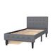 Winston Porter Neariah Twin Tufted Storage Standard Bed Upholstered/Linen in Gray | 39.6 H x 42.7 W x 82.3 D in | Wayfair