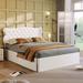 Red Barrel Studio® Kapresha Vegan Leather Platform Storage Bed Upholstered/Faux leather in White | 42.9 H x 56.5 W x 78.7 D in | Wayfair
