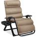 Arlmont & Co. Rodriga Reclining Zero Gravity Chair w/ Cushion Metal in Black/Brown | 44.5 H x 27 W x 27 D in | Wayfair