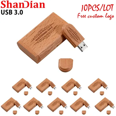 SHANDIAN PAY Wood USB 3.0 Flash Drive Wedding Gifts Pen