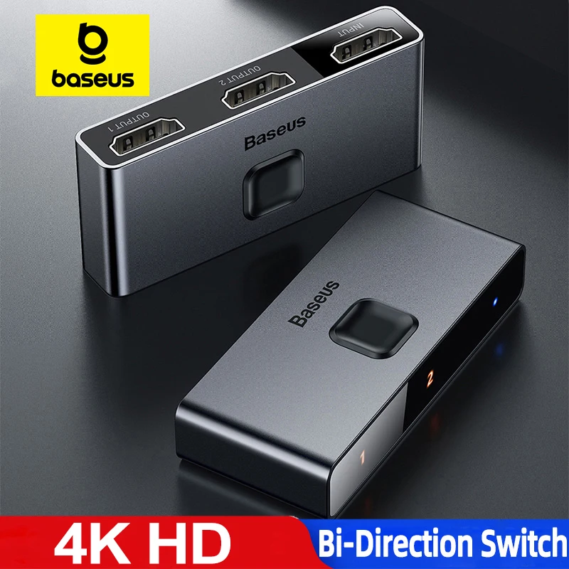 Baseus 4K HD Schalter HDMI-kompatibel Adapter für Xiaomi Mi Box HD Switcher 1x2/2x1 für PS4/3 TV Box Schalter 4K HD Schalter Image