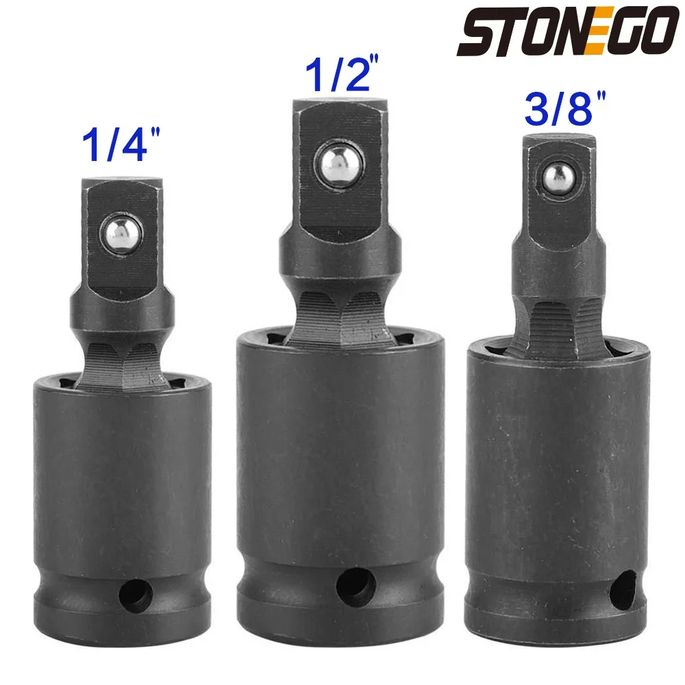 STONEGO Universal-Pneumatikschlüssel, Verbindungsschlüssel, Steckschlüssel, Adapter, Phosphatierung, Chrom-Vanadium-Stahl, 1/4 Zoll, 3/8 Zoll, 1/2 Zoll Image
