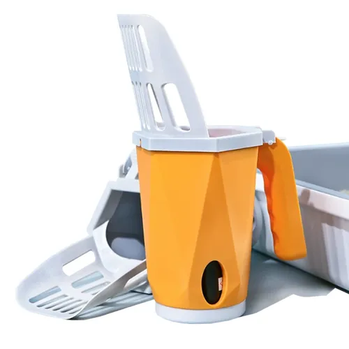 Katzenstreu schaufel mit Beutel filter saubere Toilette Mülls ammler Katzenstreu schaufel Box selbst