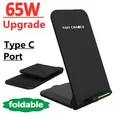 Supporto per caricabatterie wireless da 65 W per iPhone 15 14 13 12 11 Pro X XS Max XR 8 Samsung Xiaomi Dock station di ricarica rapida a induzione